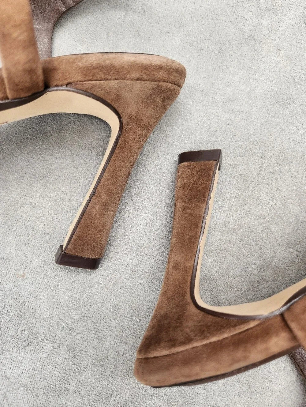 Gianni Bini Heeled Sandals 10 Pecan Brown Suede Blakye Strappy Dressy New $110